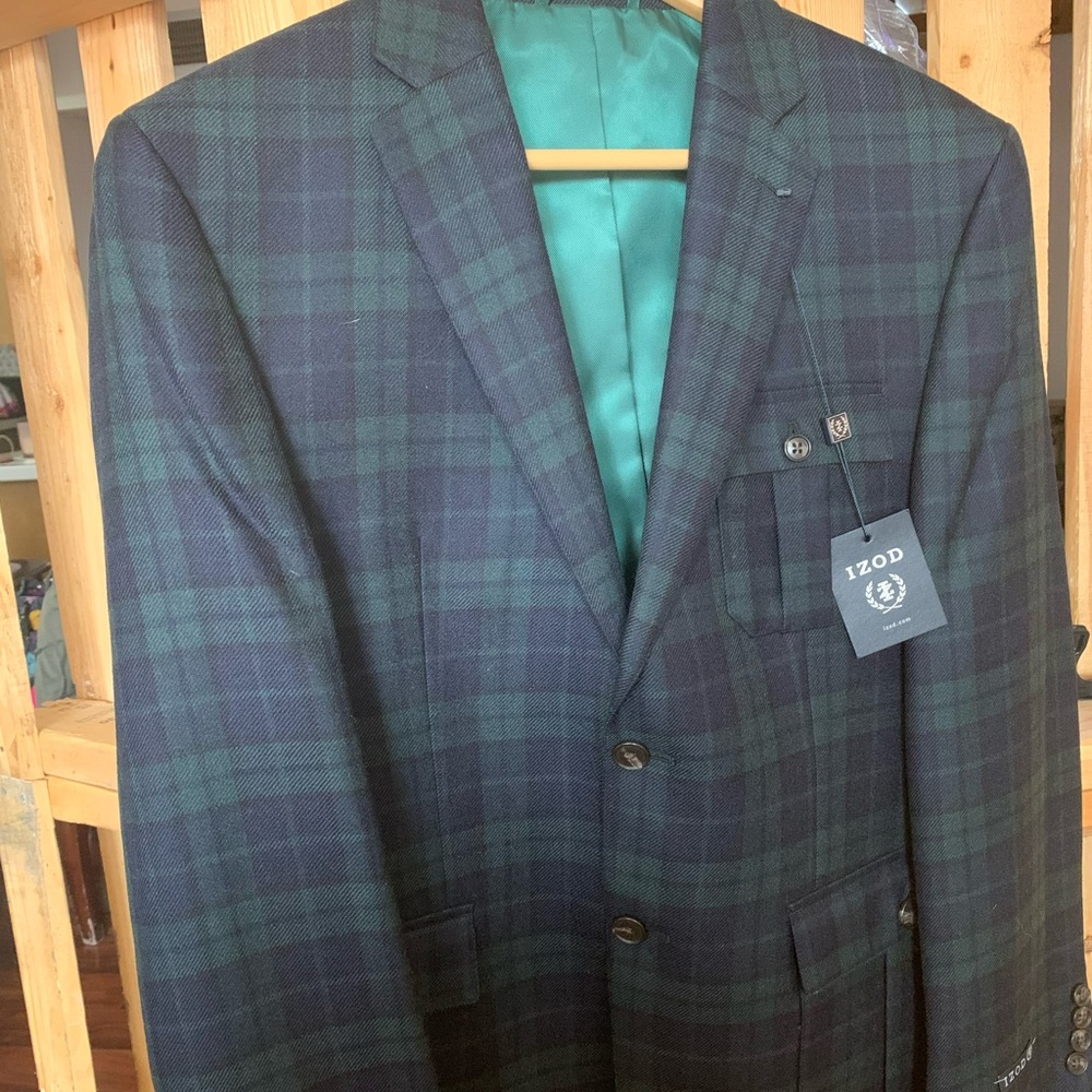 Izod Green Sport Coat Modern Cut